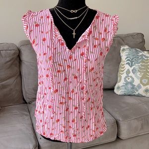 EVA CASTILLO Women’s Pink Stripe Top Size M